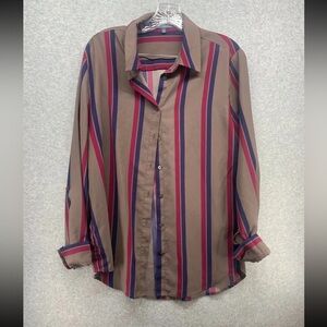 Madison Men's Brown Striped Button Down Shirt